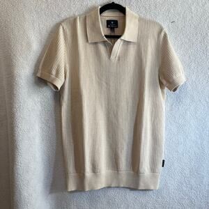 NEW The original Ben Sherman cream knit polo shirt with tags summer beach size S